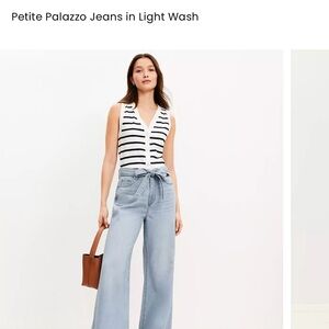 LOFT Blue Flare Wide Leg Jeans